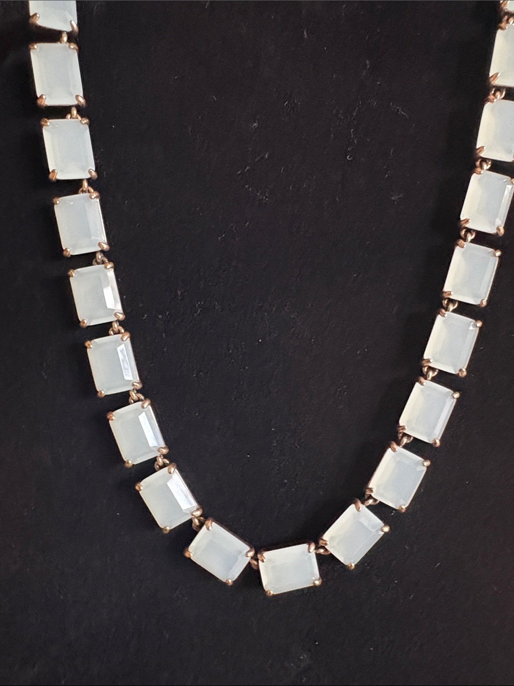 Elegant Mint Green Rectangular Stone Necklace - Women Jewelry